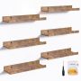 Wall Mounted Floating Shelves Set 6PCS Engineered Wood Racks