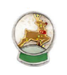FLC189 - Reindeer Snow Globe Floating Locket Charm