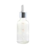 50ML Clear Glass Aromatherapy Bottle With Pipette - White & Silver Collar 18 89