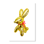 Goldair Gold Bunny Ribbon Art Print - A4