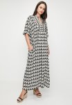The Tunic Bib Front Maxi Dress - Wavestripe