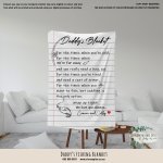 Personalised Fleece Blanket Fathers Day Daddys Fishing Blanket