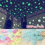 100PCS Bedroom Luminous Sticker Glow In The Dark Stars Wall Stickers Stars Plastic Luminous Glow Sticker Wall Art Wall Art Stick