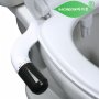 Hicheon Bidet Attachment For Toilet Seat Dual Nozzle Rear And Feminine Wash Water Pressure Control Sprayer Black And White Color 1/2 Adapter For The