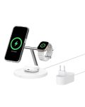 Belkin - Boostcharge 3-IN-1 QI2 Wireless Charger Magsafe Compatible For Apple Iphone 16 Series Apple Watch Airpods Psu Included