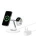Belkin - Boostcharge 3-IN-1 QI2 Wireless Charger Magsafe Compatible For Apple Iphone 16 Series Apple Watch Airpods Psu Included - White