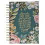 Wirebound Journal - Love The Lord Your God With All Your Heart Teal Floral