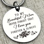 1PC Mother's Day Gift Keychain Silvery Stainless Steel Keyring Backpack Bag Hanging Pendant Charm Thanksgiving Gifts For Women D