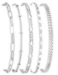 Gokeey Ankle Bracelets For Women Waterproof 14K Gold Plated Jewelry Set Layered Cuban Figaro Link Chain Anklets Set Gold Anklets