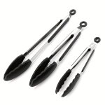 1 3PCS Stainless Steel Silicone Food Clip Premium Silicone Barbecue Clip Heat Resistant Steak Clip With Silicone Rubber Grips Sa