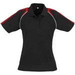 Ladies Triton Golf Shirt Black Red