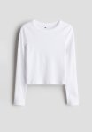 Ribbed Cotton Jersey Top - White