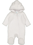 White Hooded Fluffy Babygrow - 18 24 Mths White