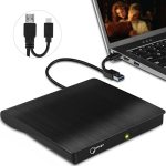 Gotega External DVD Drive USB 3.0 Type C USB C Portable Cd dvd + -rw Disk Drive External DVD Player For Laptop Cd dvd Rom Burner