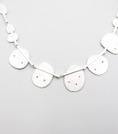 Athena Silver Discus Necklace - Silver Cubic Zirconia