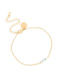 Waterproof Gold Plated Stainless Steel March Light Blue Cubic Zirconia Birthstone Bracelet