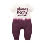 Dark Purple Mamas Boy All In One Romper 3-6M
