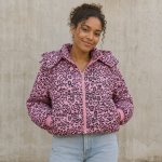 Pink Leopard Combo Puffer Jacket Was: R1199