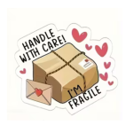 Heart-shaped Thank You Stickers