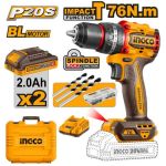 Ingco CIDLI20686 20V Ps+ C l Drill Impact 76NM Kit