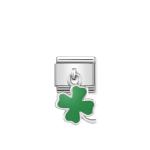 Silvershine Hanging 4-LEAF Clover Link