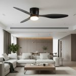 Vento Dc 6 Speed Ceiling Fan In Black White - Ceiling Fan With Light Kit White