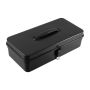 14-INCH Portable Black Metal Tool Box With Secure Latch And Handle