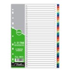 Treeline A4 Index 1 To 31 Printed Pvc Divider