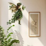 Mid-century Modern Fairy And Butterflies Wall Decals - Pvc Self-adhesive Fantasy Themed Cartoon Wall Stickers For Living Room Be