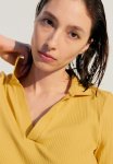 Ribbed Collared Top - Yellow