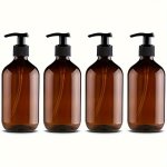 4 Pack Empty Pump Bottles: 10.14OZ Portable Cylindrical Shampoo And Toner Containers With Manual Pumps - Durable And Refillable