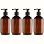 4 Pack Empty Pump Bottles: 10.14oz Portable Cylindrical Shampoo And Toner Containers With Manual Pumps - Durable And Refillable For Massage Oil Liquid Soap And More
