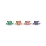Maxwell & Williams Maxwell And Williams 4 Piece 230ML Mystique Tall Cup & Saucer Set Multicoloured