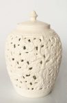 White Cut-out Ginger Jar Flower & Leaf Design – 30X19CM