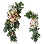 Machoo Decorative Swags Wedding Arch Flowers Swags Artificial Flowers For Decoration 2 Pcs Peony Flower Swag For Wedding Decor W