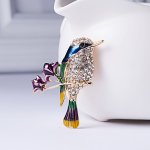 Elegant Rhinestone Hummingbird Brooch Pin For Women - Fashionable Animal Jewelry
