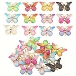 10PCS Acrylic Gradually Changing Color Butterfly Flat Patches Colorful Butterfly Pendant Flat Back For Diy Jewelry Hair Accessor