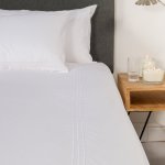 700 Thread Count Egyptian Cotton Heritage Collection Satin Stitch Duvet Cover Set - White - Queen 230X200CM