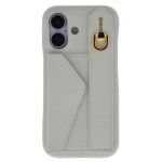 Elegant Pu Phone Case With Card Holder & Hand Strap- Compatible With Iphone