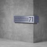 House Number & Mailbox D03 - 350H X 600D X 2000W Matt Silver Warm White