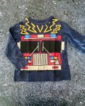 GAP Blue Fire Truck Long Sleeve T-Shirt 12 18M
