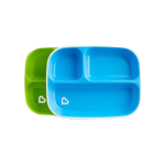 Munchkin Splash Divided Plates Blue & Green 2 Pack