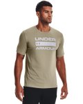 Men's Ua Team Issue Wordmark Charged Cotton Short Sleeve - Khaki Gray Md
