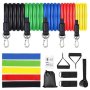 Exercise Resistance Bands Latex Elastic Yoga Straps With Handles Set Of 17