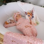 Wrap Set Swaddle Set Pink Green Watercolour Hind Deer Set