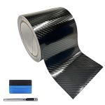 Lzlrun Free Tool Kit 5D High Gloss Carbon Fiber Vinyl Tap For Black Out Chrome Delete Window Trim Door Trim 3INCHES X 30FEET