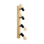 Townshend Ceiling wall Metal And Wood Wall Light Black