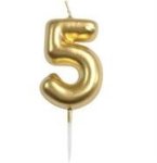 Casey 10CM Gold Numerical Birthday Candle NR.5 Retail