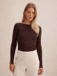 Alaia Knit Rib Top - XL Chocolate