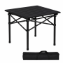 Portable Folding Aluminium Camping Table 52 52 50 Cm Lightweight Outdoor Picnic Table With Carry Bag Black